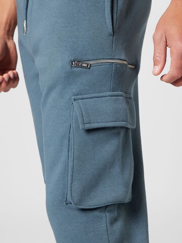 BURTON MENSWEAR LONDON Tapered Cargo Pants in Blue