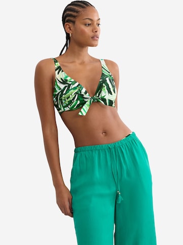 TRIUMPH Balconette Bikinitop ' Red Label Summer Palm ' in Groen