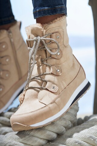 VIVANCE Lace-Up Boots in Beige