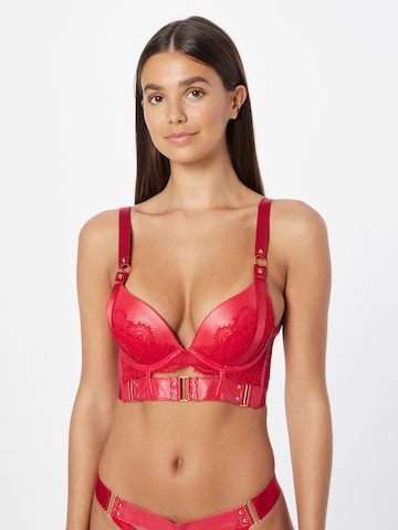 Hunkemöller - Push-up Soutien 'Occult' em vermelho: frente