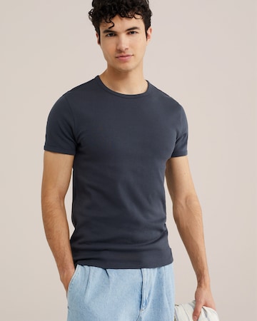 Tricou de la WE Fashion pe albastru: față