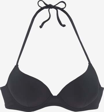 LASCANA - Push-up Top de bikini en negro: frente