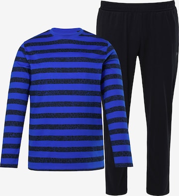 Men Plus Pyjama lang in Blauw: voorkant
