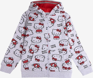 HELLO KITTY Zip-Up Hoodie 'Hello Kitty' in Grey: front
