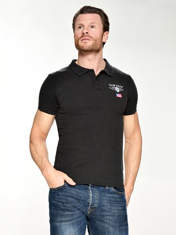 TOP GUN Shirt ' TG20193156 ' in Zwart: voorkant