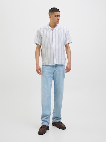 Jack & Jones Premium Comfort fit Button Up Shirt 'JPRCCMONTANA DOBBY' in Blue