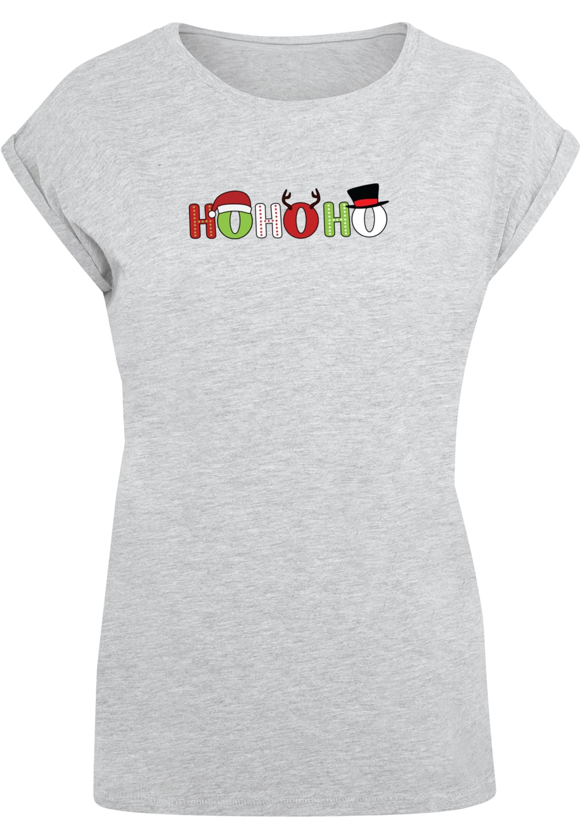 Maglietta 'Chistmas Ho Ho Ho' di Merchcode in grigio: frontale