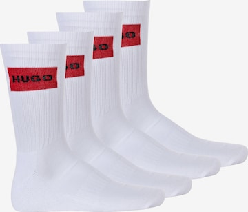 Chaussettes HUGO Red en blanc : devant