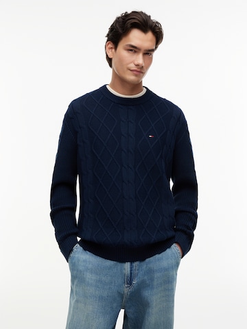 Tommy Jeans Svetr – modrá: přední strana
