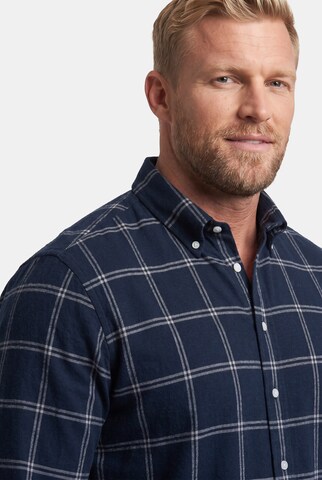 Men Plus Comfort fit Button Up Shirt in Blue