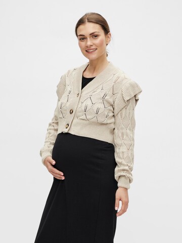 MAMALICIOUS Knit cardigan 'Daisy' in Beige: front