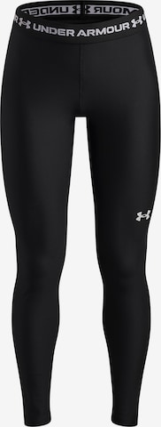 UNDER ARMOUR Skinny Urheiluhousut 'HeatGear' värissä musta: etupuoli