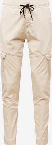 TOM TAILOR DENIM Tapered Cargo Pants in Beige: front