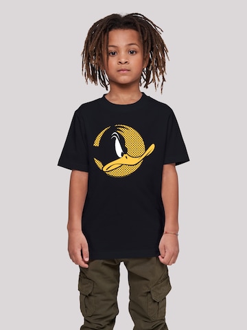 F4NT4STIC T-Shirt 'Looney Tunes Daffy Duck Dotted Cartoon' in Schwarz: predná strana