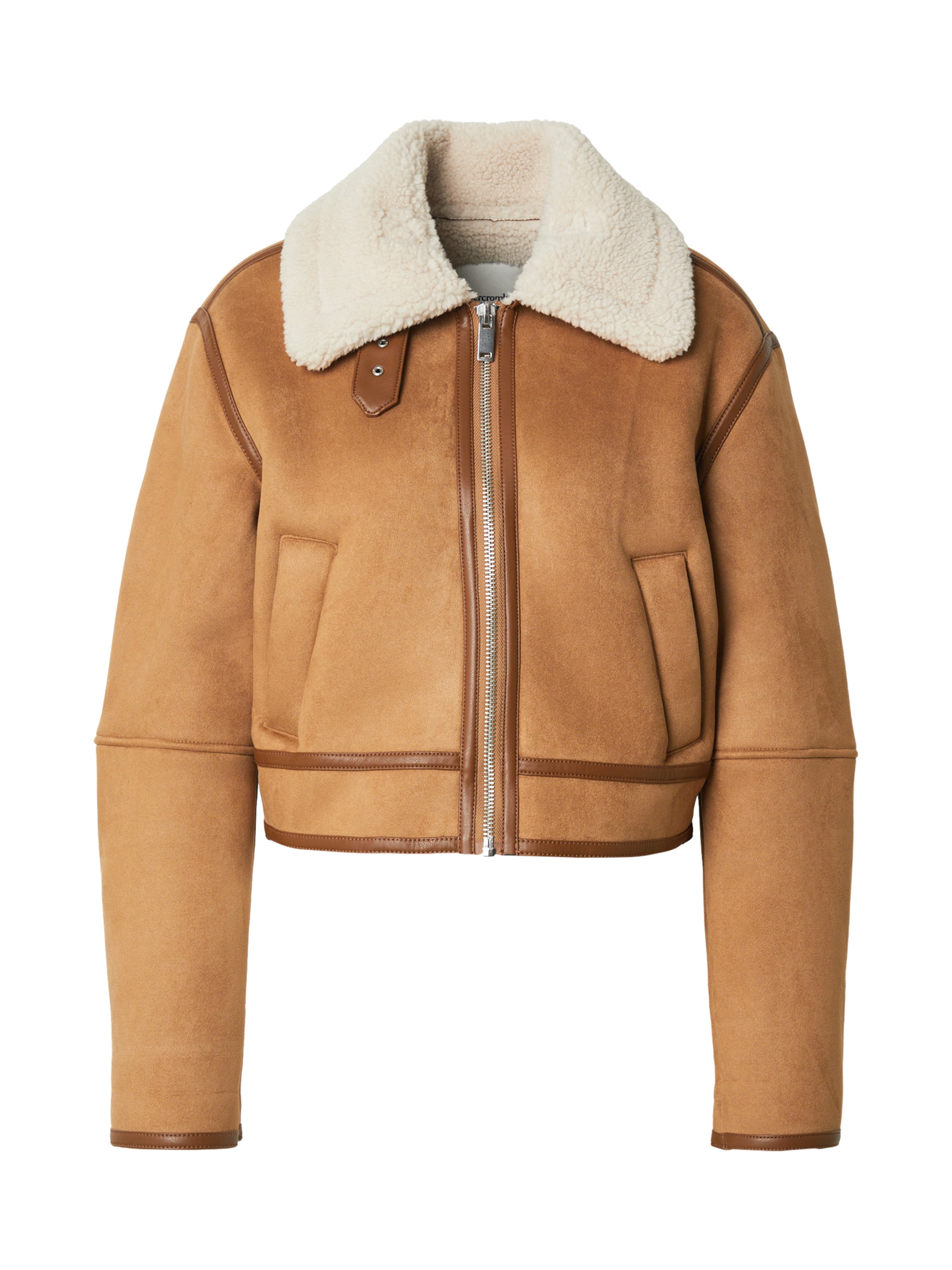 Abercrombie & Fitch Kevad-sügisjope, värv pruun: eest vaates