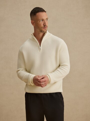 DAN FOX APPAREL Pullover 'Leart' i hvid: forside