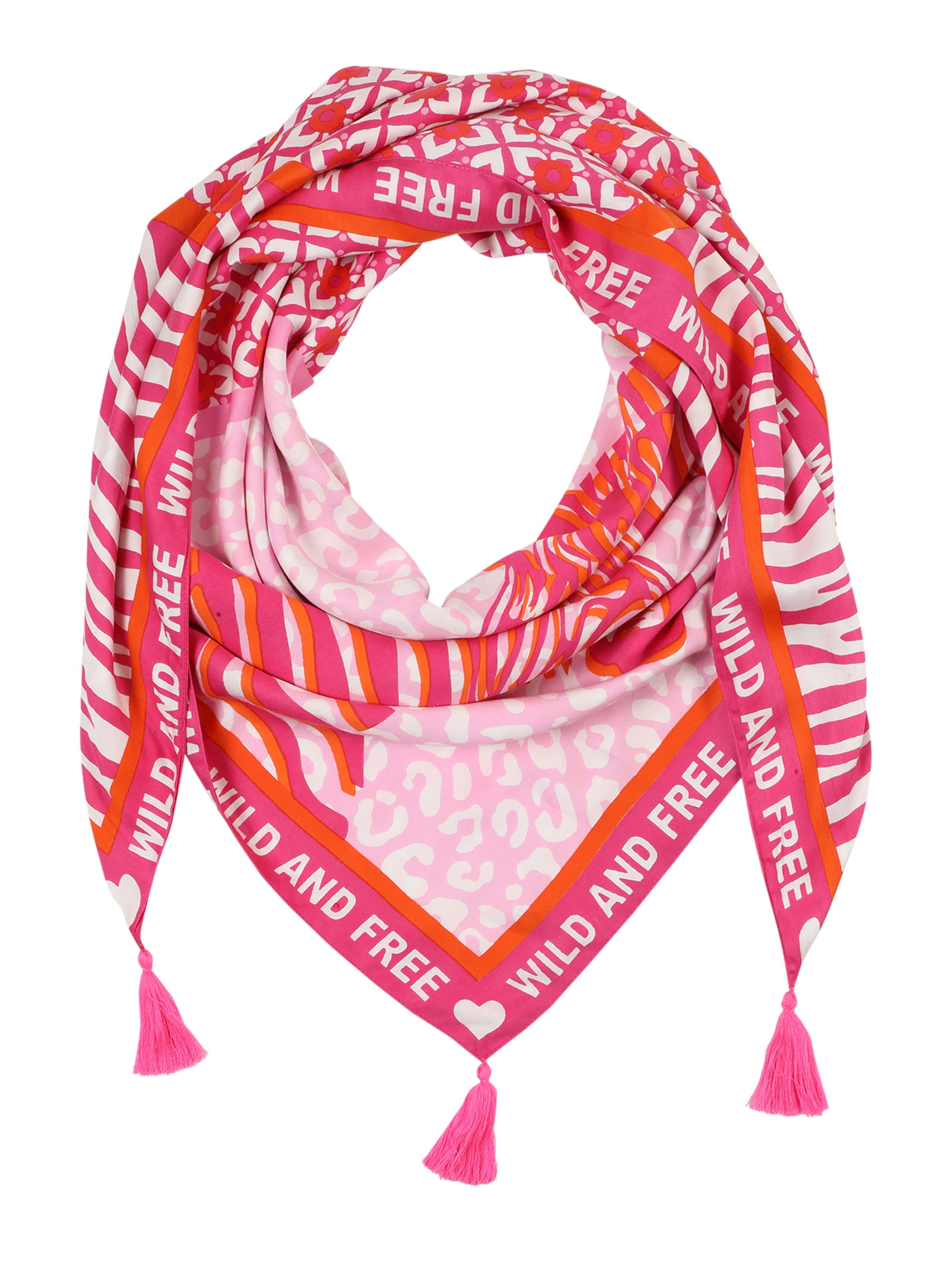 Zwillingsherz - Pañuelo 'Wild F' en rosa: frente
