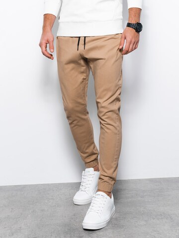 Effilé Pantalon 'P885' Ombre en beige