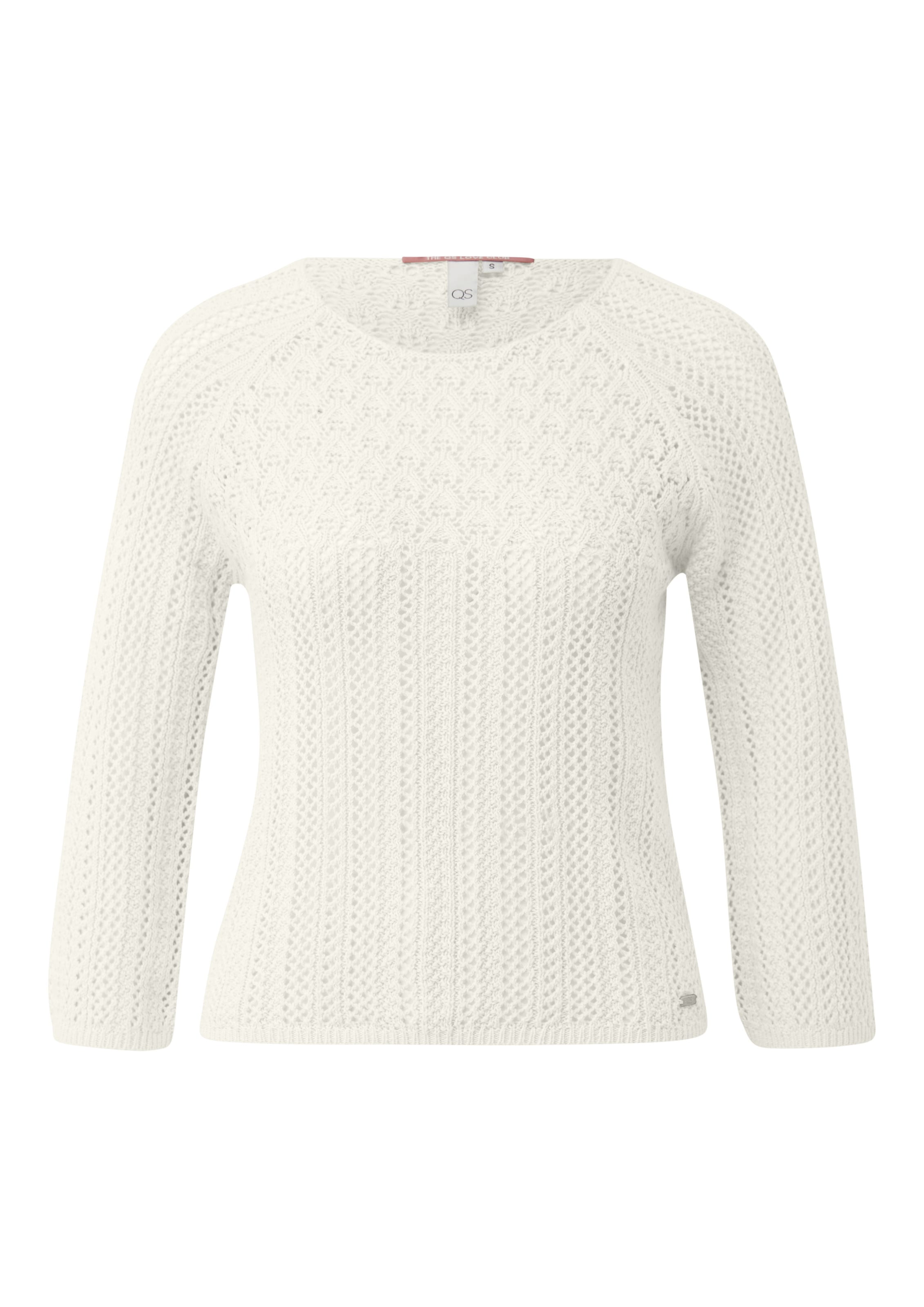 Pull-over QS en blanc : devant