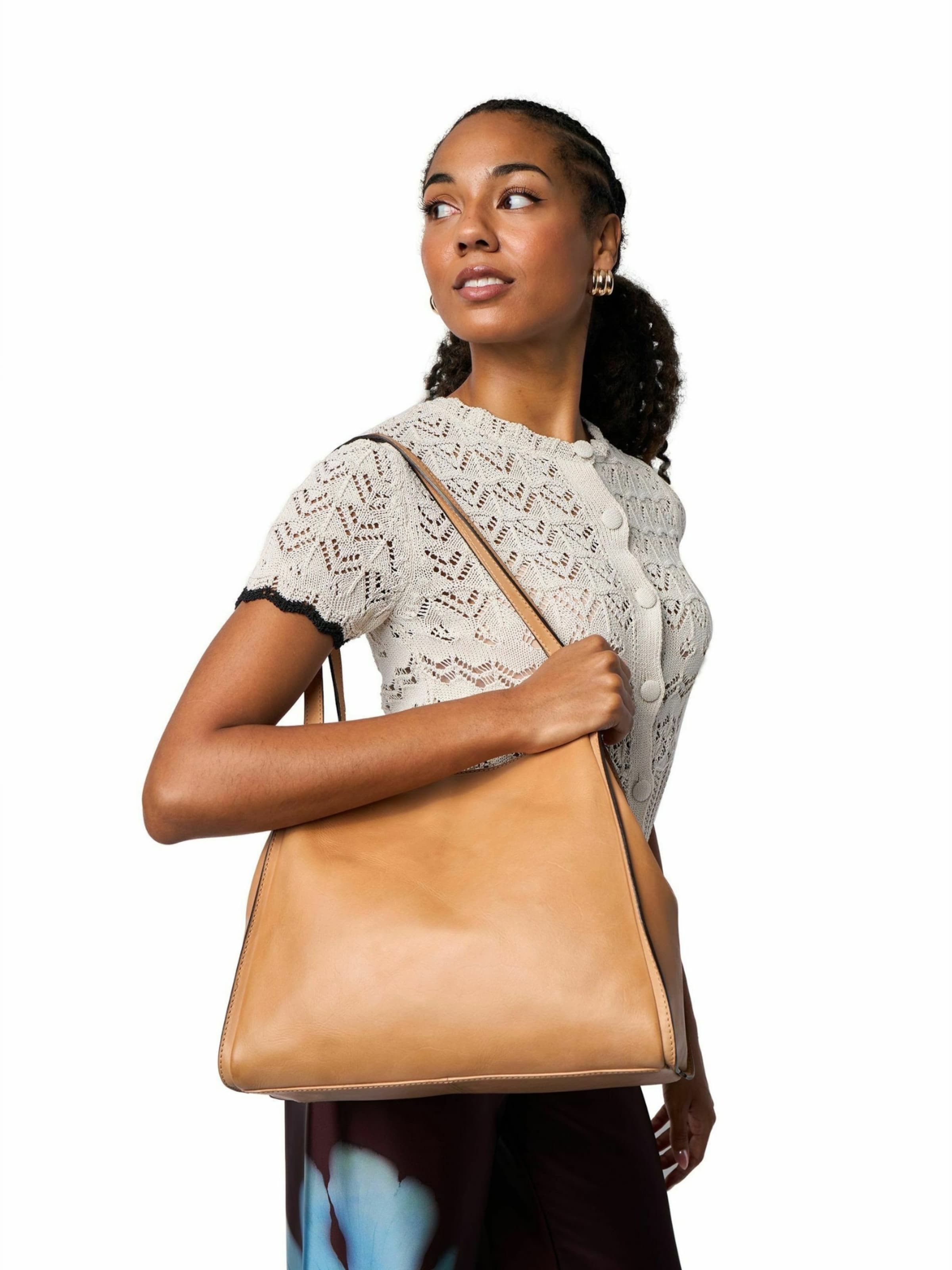 RE:DESIGNED Shopper ' Nino ' in Bruin: voorkant