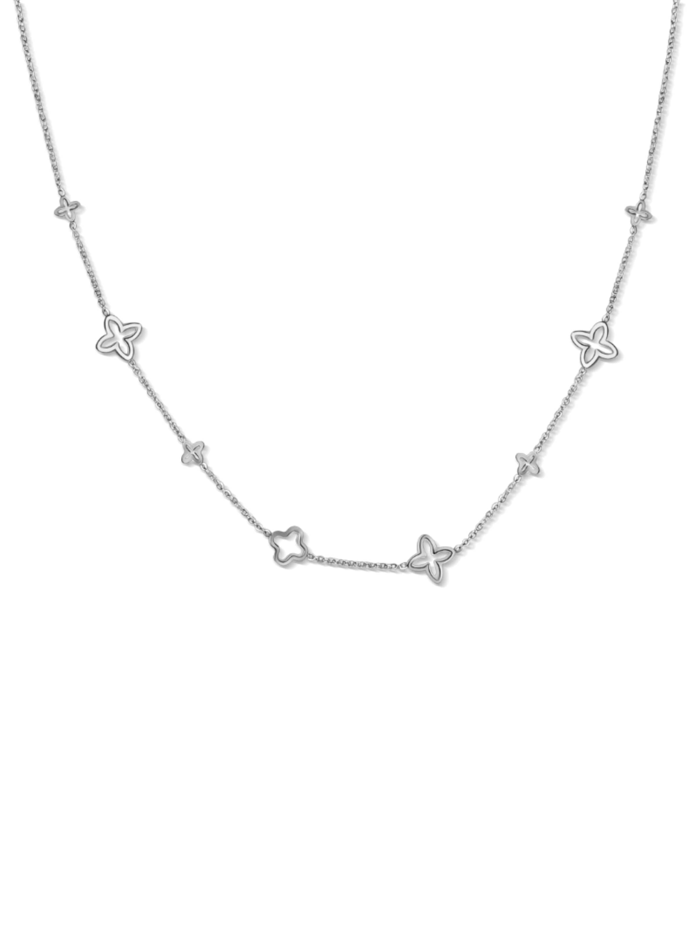 Pure Schmuck Kette 'Clover Infinity'‌‌‌‌‌ in Silber: Vorderseite