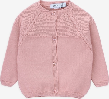 KNOT Knit Cardigan 'Luck' in Pink: front