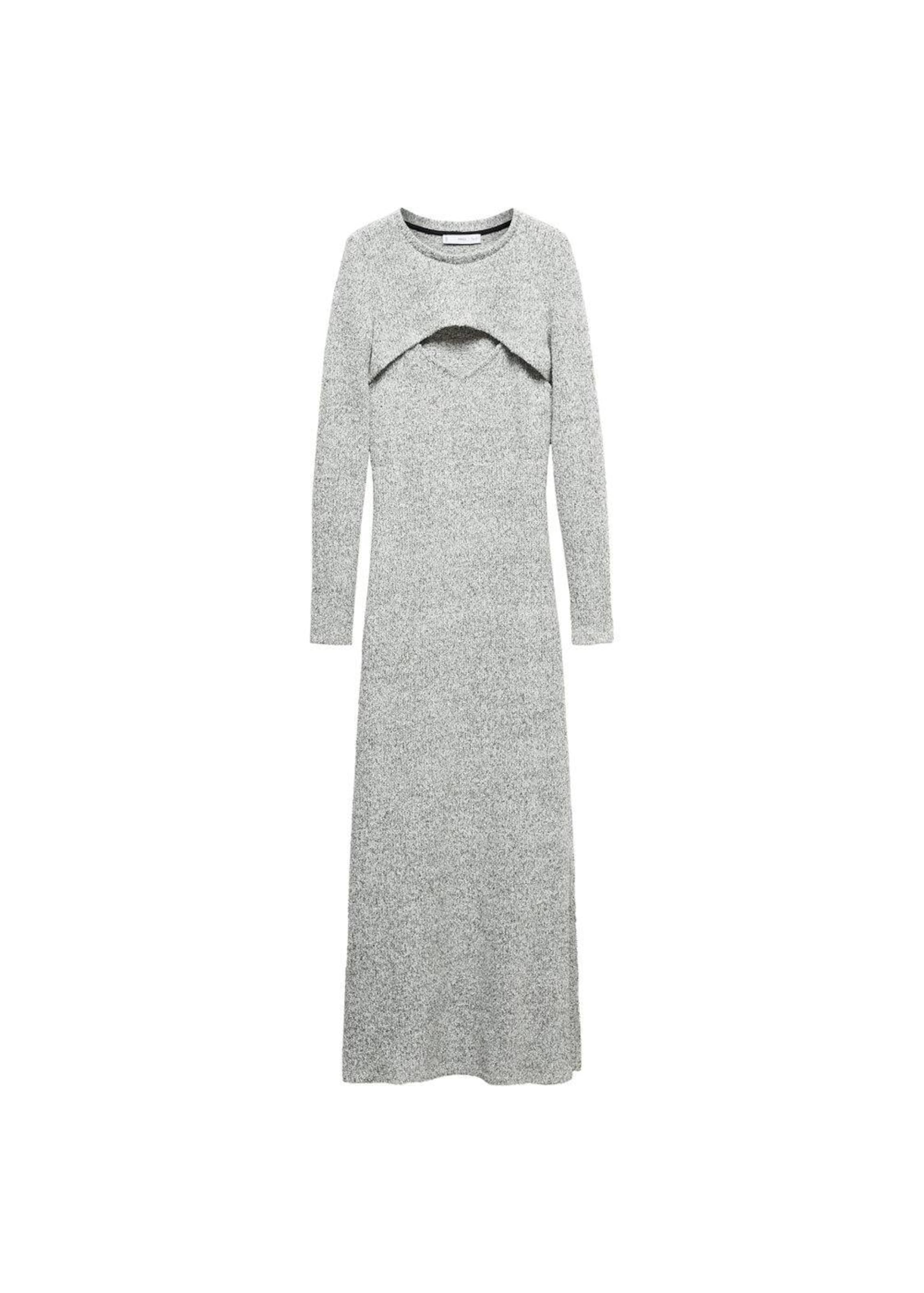 MANGO Gebreide jurk 'Fedra' in Grijs: voorkant