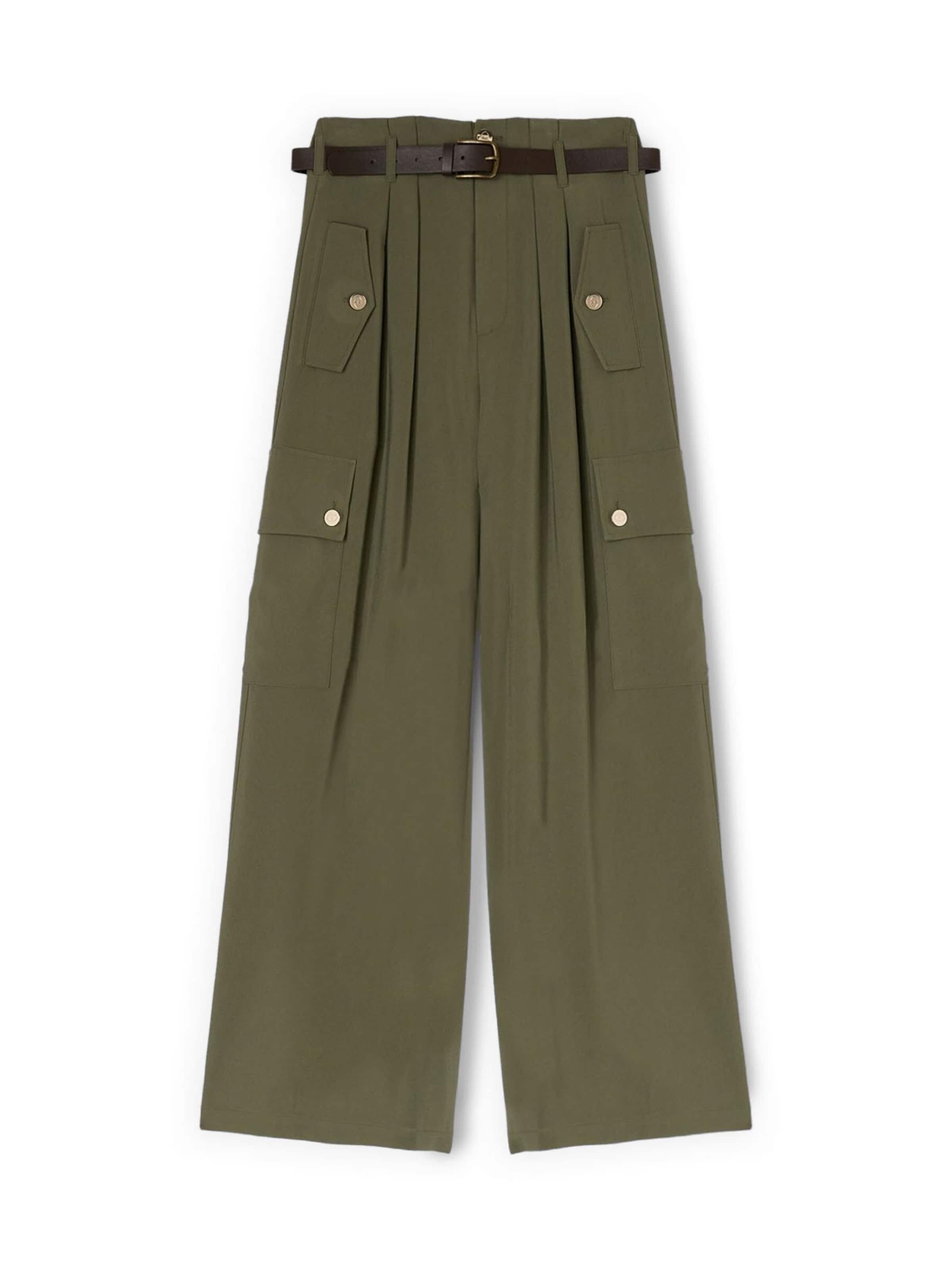 MOTIVI Wide leg Pants in Green: front