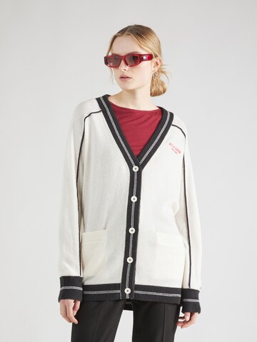 TOMMY HILFIGER Knit Cardigan in White: front