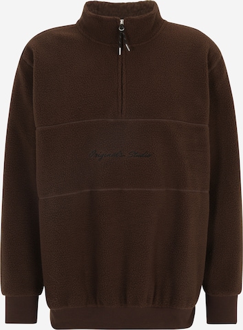 Sweat-shirt 'Hays' Jack & Jones Plus en marron : devant