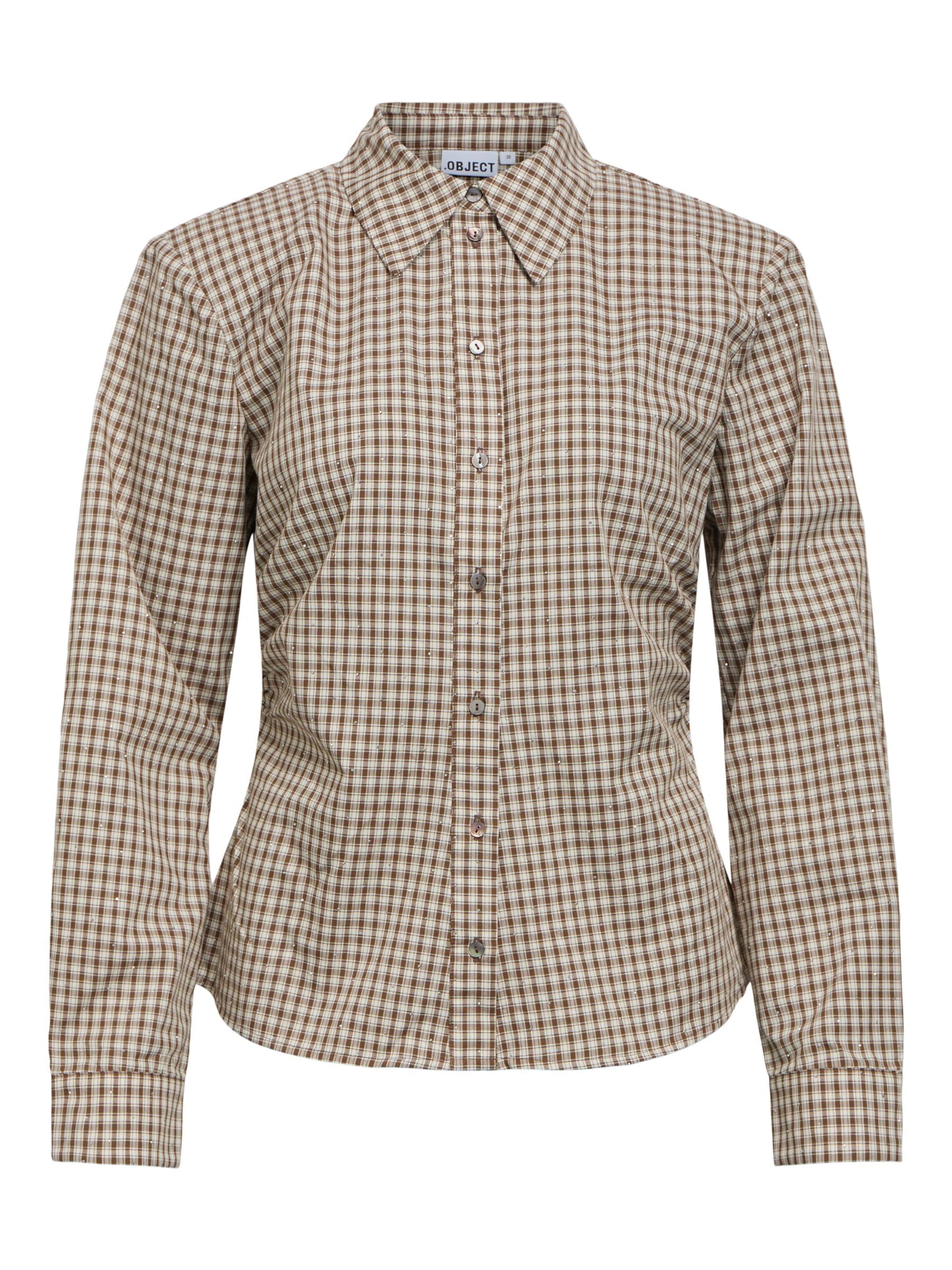 OBJECT Bluse 'OBJJodie' in M in schoko / mokka, Produktansicht