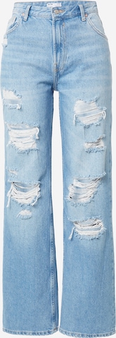 Bershka Wide leg Jeans in Blue: front