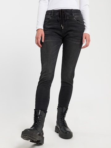 Cross Jeans Slimfit Jeans ' Janelle ' in Schwarz: predná strana