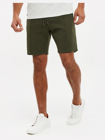 Threadbare Pleat-Front Pants 'Whyte' in Green: front