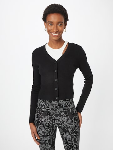 Urban Classics Knit Cardigan in Black: front