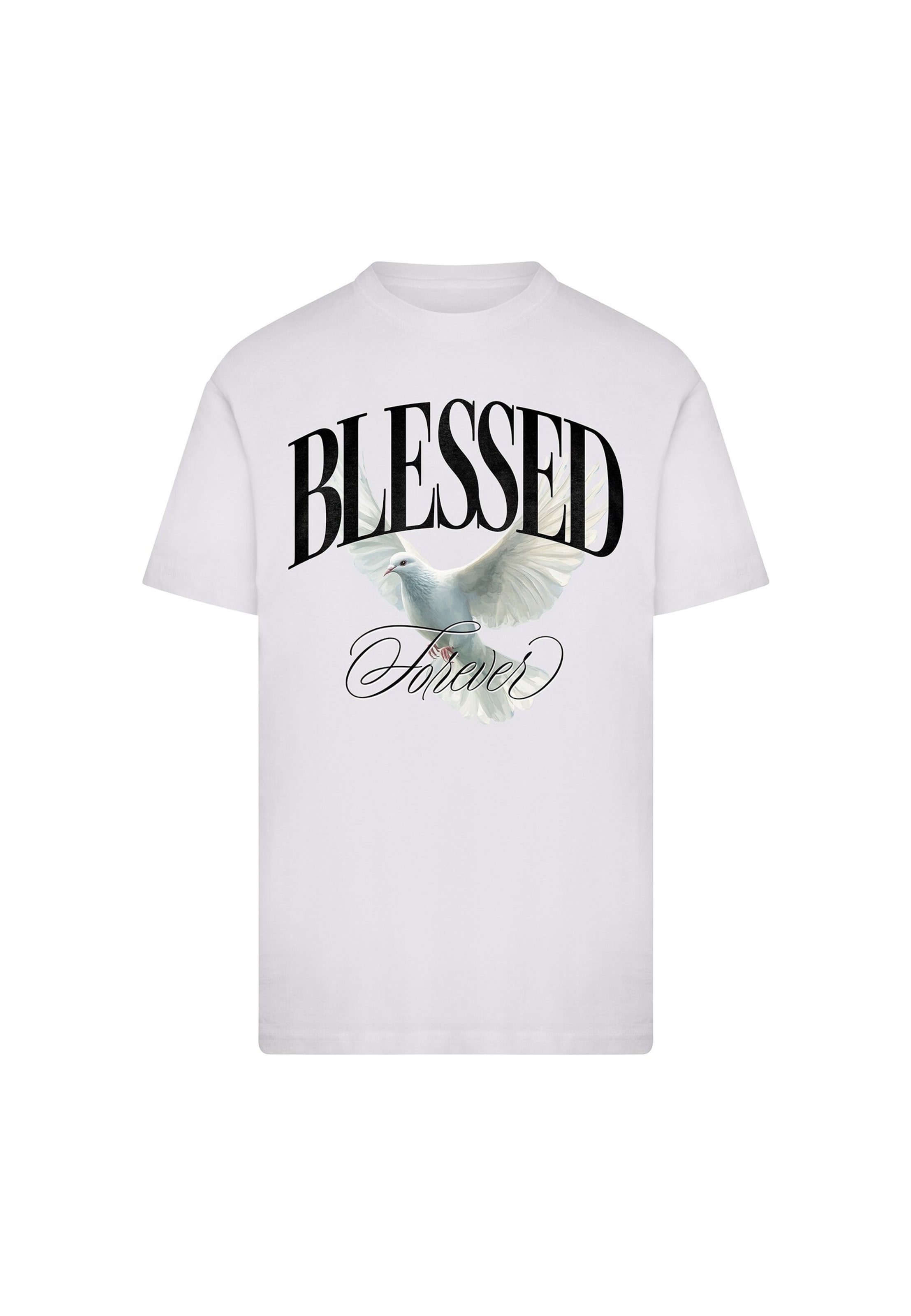 Mister Tee Μπλουζάκι 'Blessed Forever' σε λευκό: μπροστά