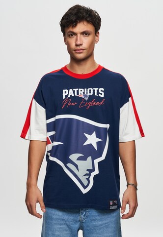 Recovered T-Shirt 'NFL Patriots New England Cut and Sew Oversized' in Blau: Vorderseite