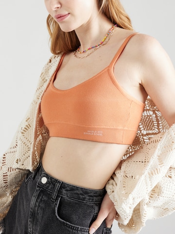 ABOUT YOU x Kamila Šikl Bralette Knitted Top 'Cara' in Orange