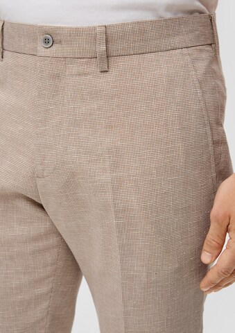 s.Oliver BLACK LABEL Slim fit Trousers with creases in Beige