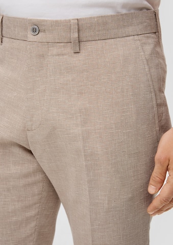 s.Oliver BLACK LABEL Slimfit Spodnie w kant w kolorze beżowy