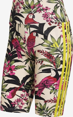 ADIDAS SPORTSWEAR Skinny Sports trousers 'Adidas x Farm Rio' in Beige: front