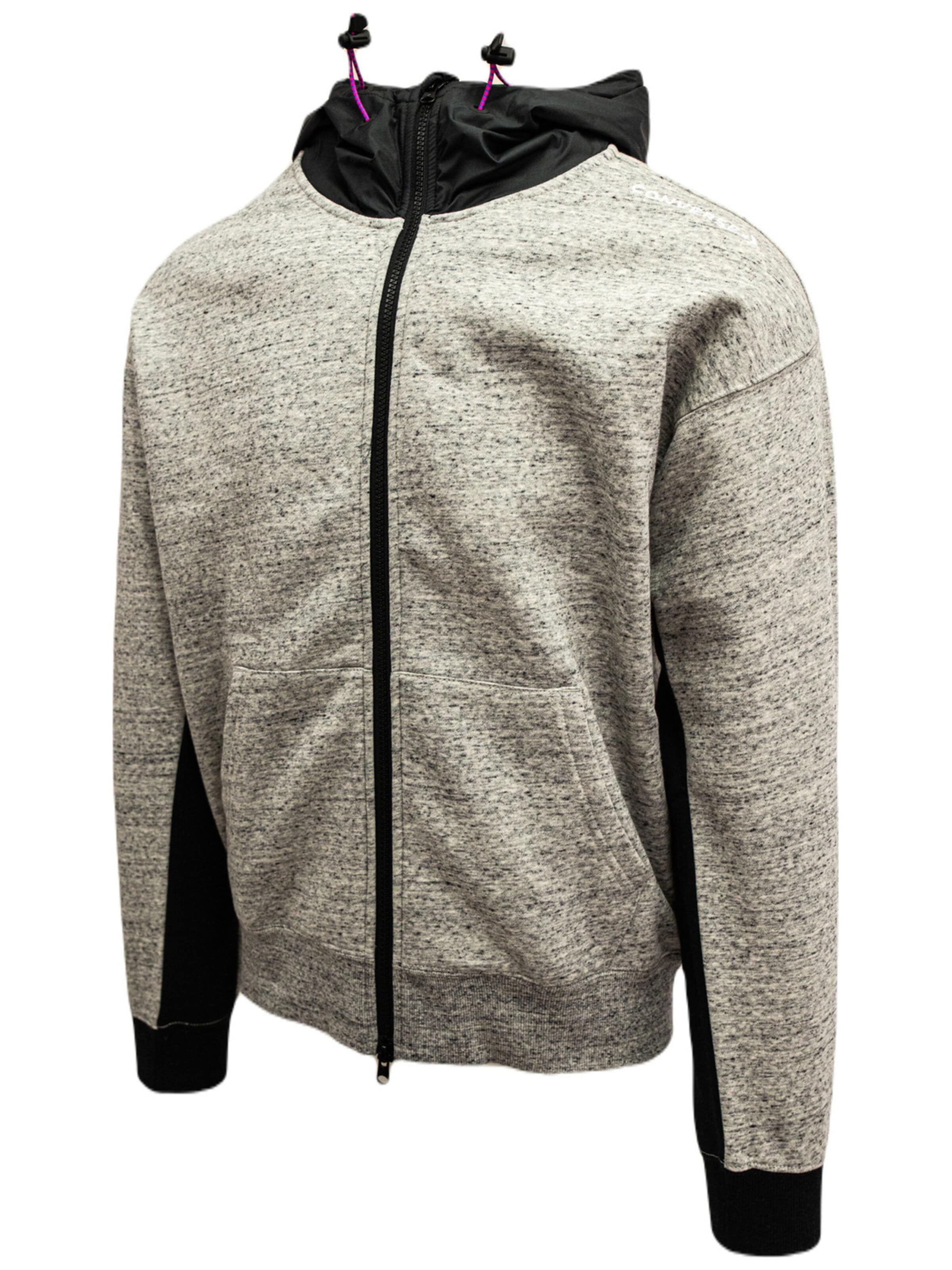 CONVERSE Sweatvest 'Converse Mixed Media Full-Zip Hoodie' in Grijs