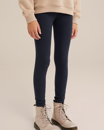 WE Fashion Skinny Leggings in Blue: front