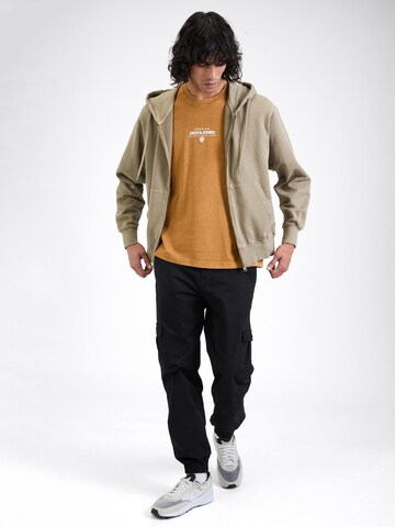JACK & JONES Sweat jacket 'Charge' in Beige