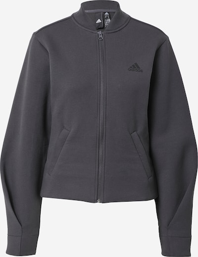 Bluză cu fermoar sport ADIDAS PERFORMANCE pe gri metalic / negru, Vizualizare produs