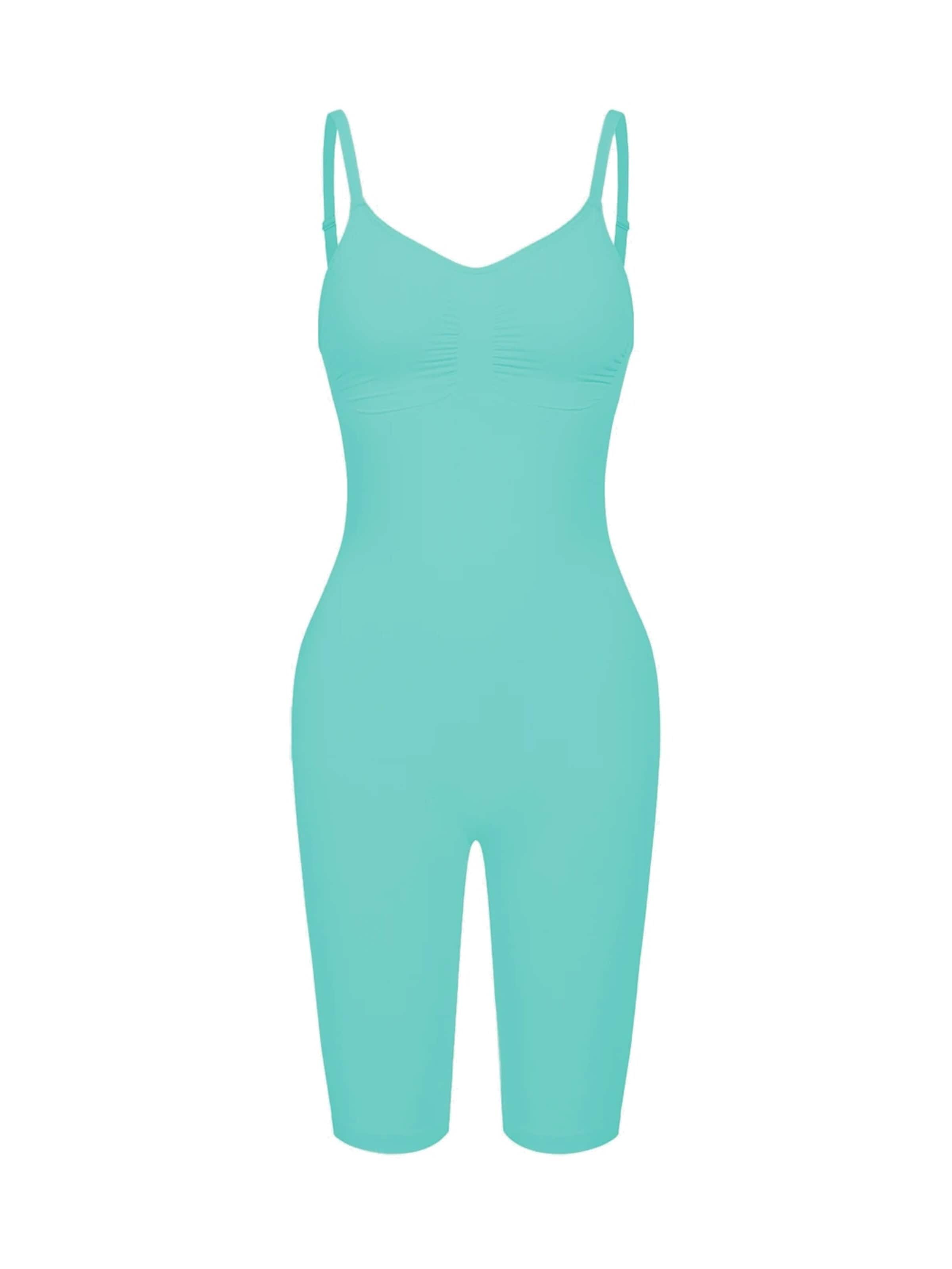 cfab (formerly creamy fabrics) Shapingbody 'Bodysuit Sculpting Shapewear mit Shorts' in Groen: voorkant