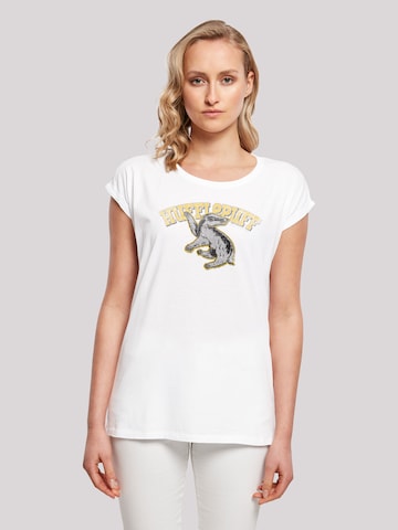 F4NT4STIC Shirt 'Harry Potter Hufflepuff Sport Emblem' in Weiß: predná strana