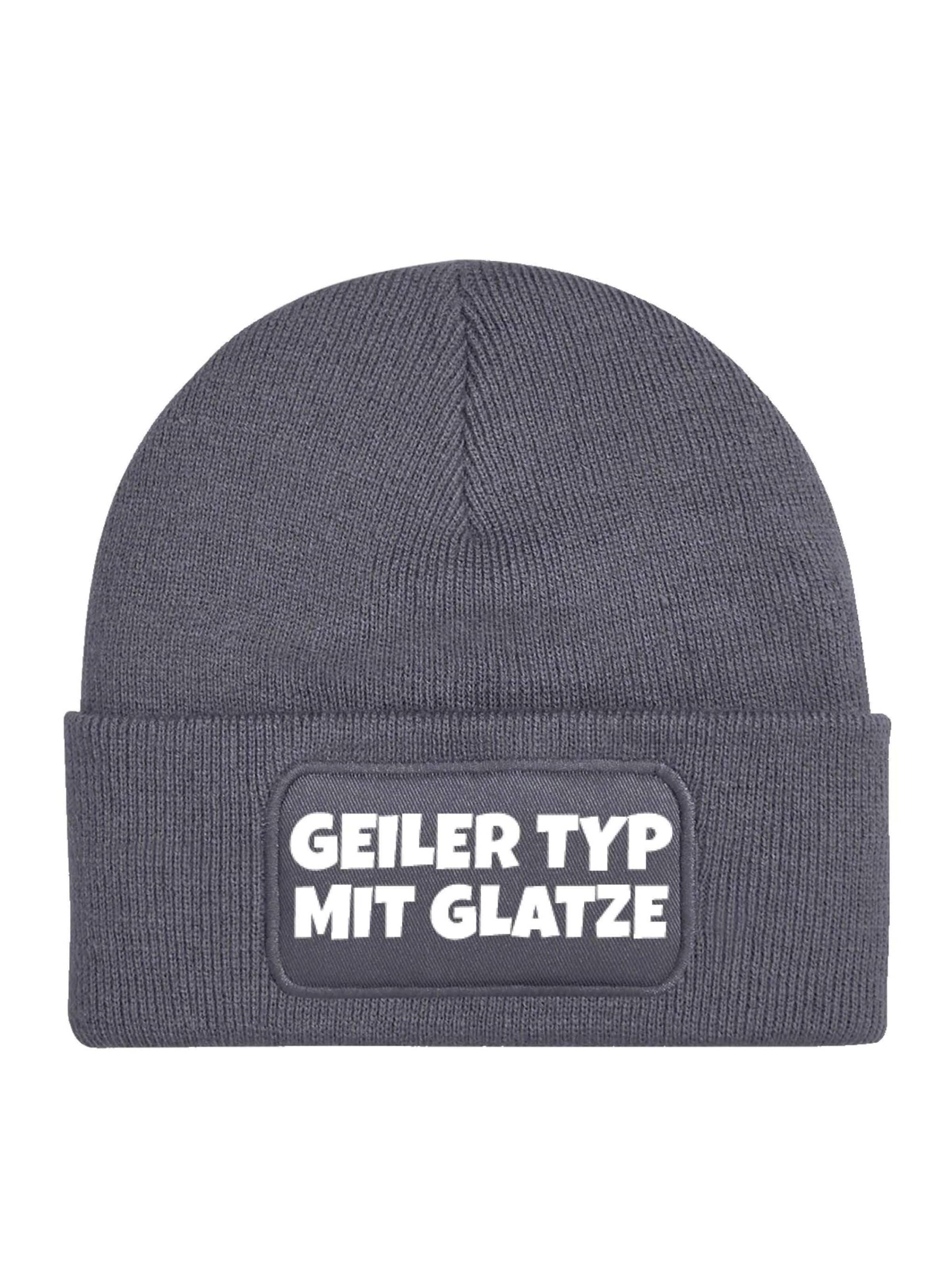 Youth Designz Mütze 'Geiler Typ mit Glatze'‌‌‌ in Grau: Vorderseite