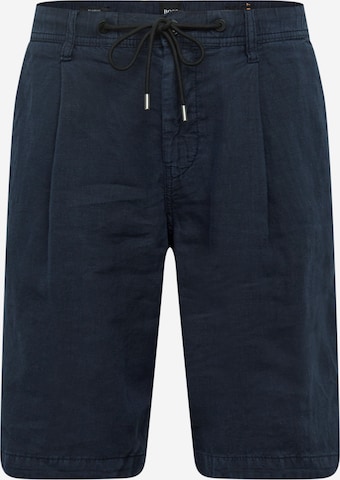 BOSS Orange Normální Kalhoty se sklady v pase – modrá: přední strana