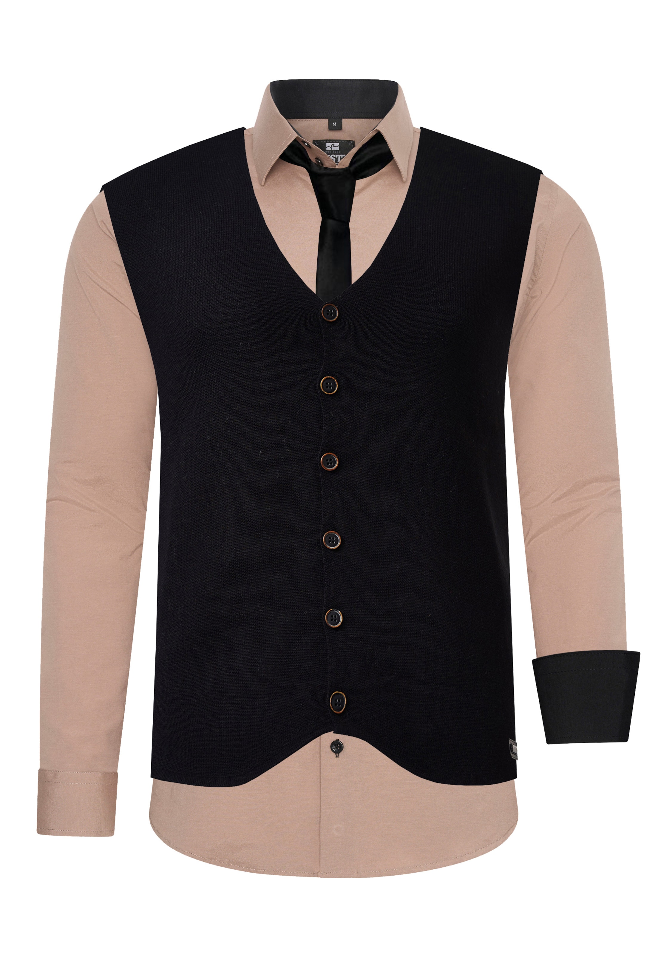 Rusty Neal Button Up Shirt in Cappuccino / Black, Item view
